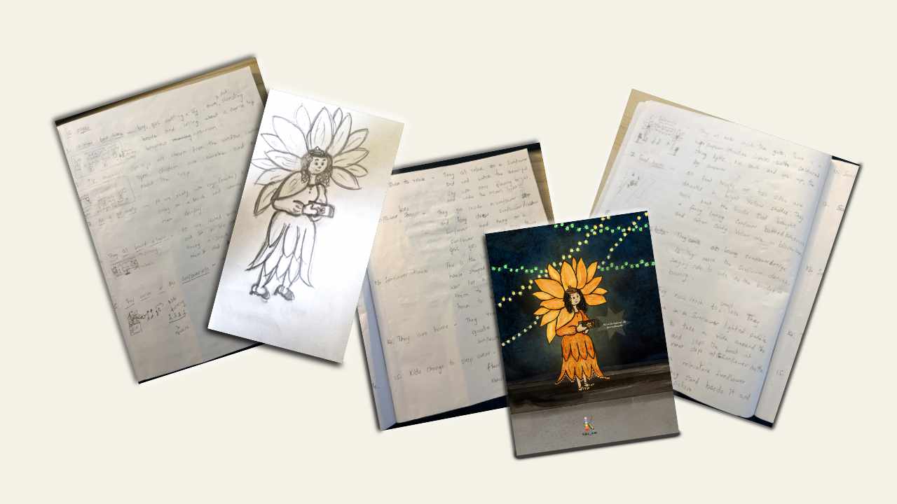 A glimpse of my notes and sunflowerlady sketch