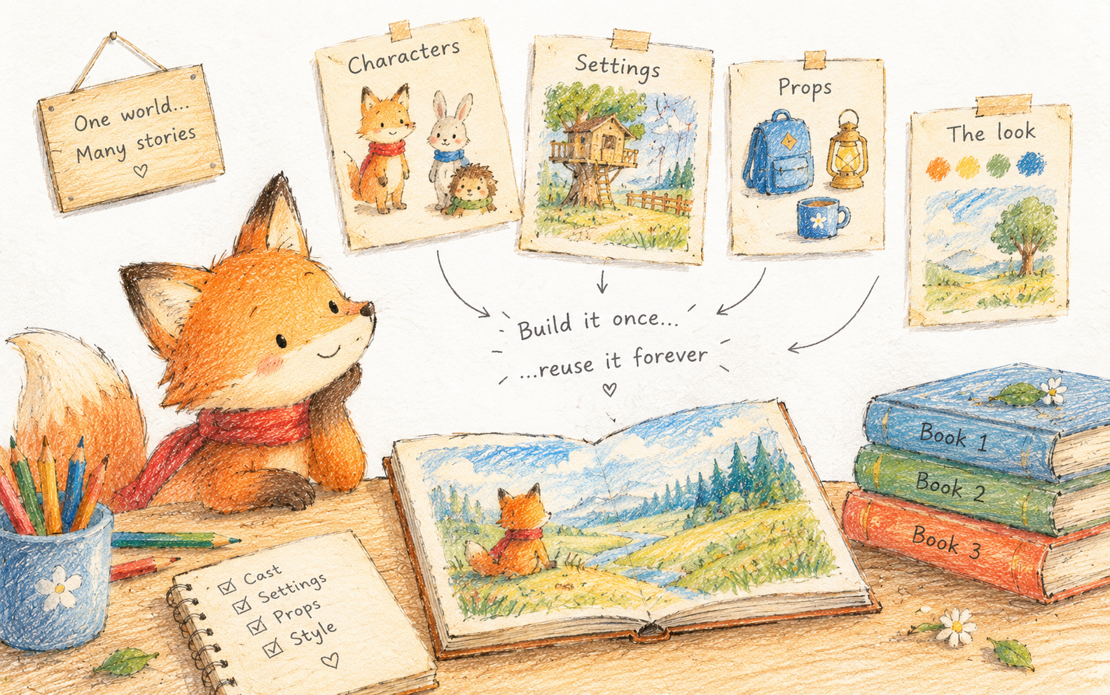 Build your story world once, reuse it forever