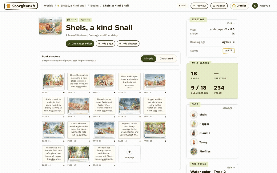 A tidier page editor and book overview