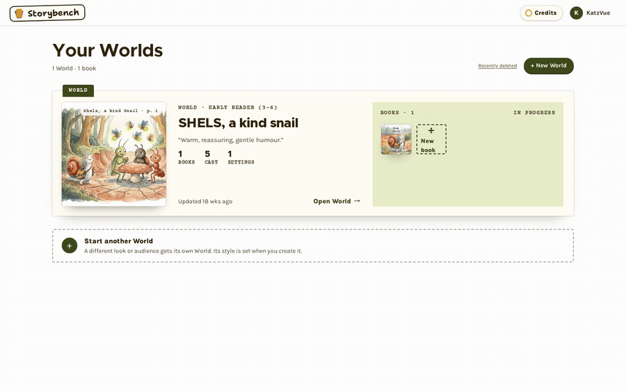Your Worlds, one rich row each
