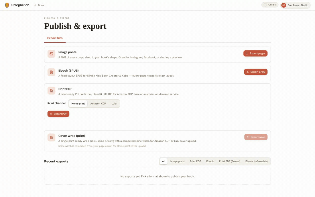 Every export you’ve made, in one place